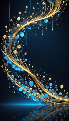 Gold and blue abstract design