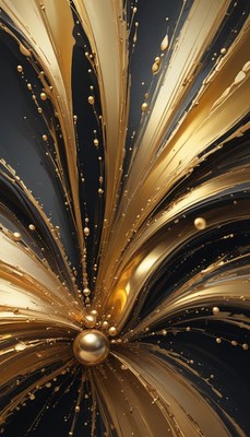 Golden swirls and spheres