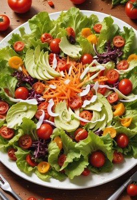 Avocado, tomato, and carrot salad