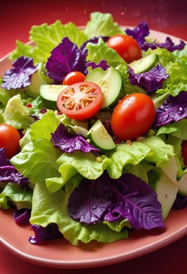 Fresh salad with tomatoes and cucumber