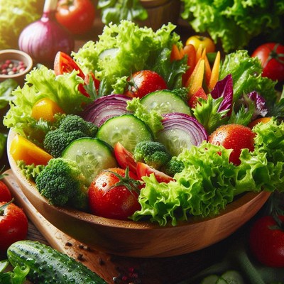 Fresh vegetable salad bowl