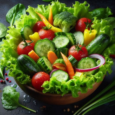 Fresh vegetable salad bowl