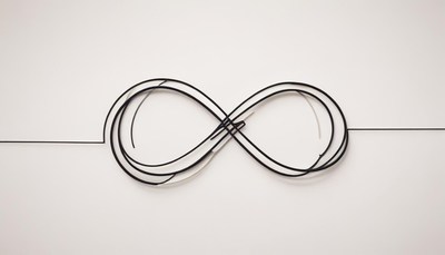 Infinity symbol drawn with wire