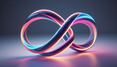 Glowing infinity symbol