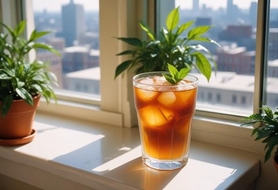 Iced tea by the window