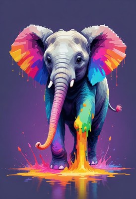 Colorful elephant painting