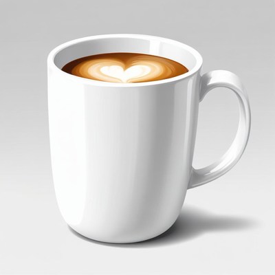 White mug with latte art