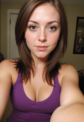Woman in purple tank top