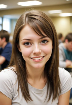 Smiling woman in classroom