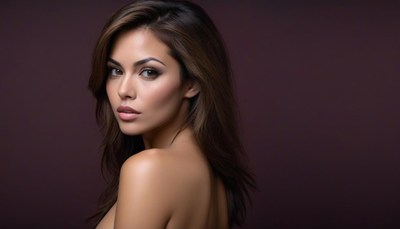 Woman looking over shoulder portrait