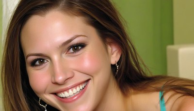 Woman smiling close up portrait