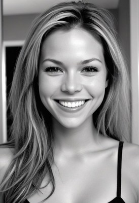 Woman smiling close-up