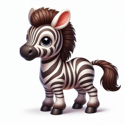 Cute cartoon zebra