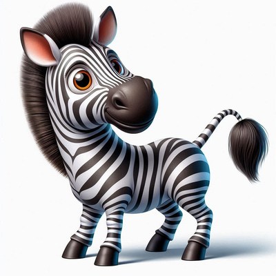 Cartoon zebra standing
