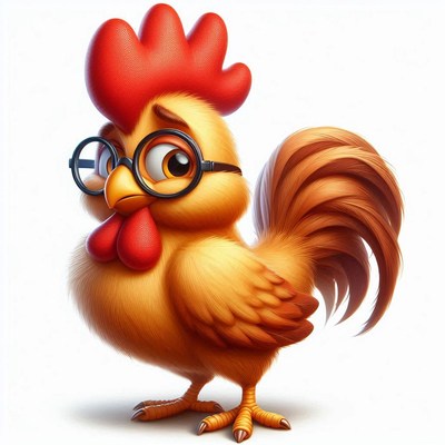 Rooster wearing glasses