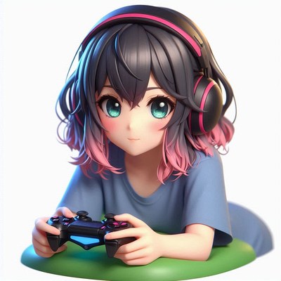 Anime girl gaming