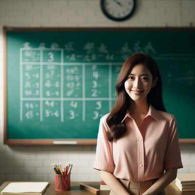 Woman smiling in classroom