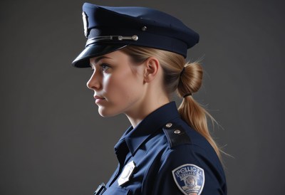 Female police officer in uniform