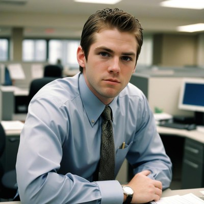 Businessman working at desk