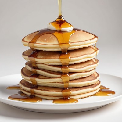 Stack of pancakes with syrup