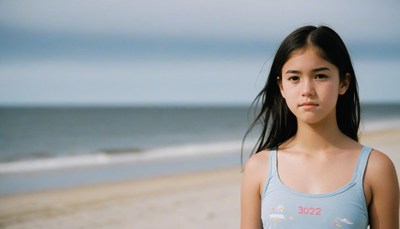 Girl standing on beach