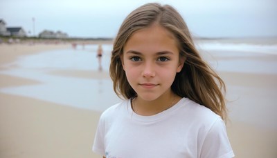 Girl smiling at the beach