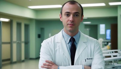 Doctor standing in hospital hallway