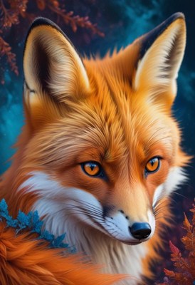 Red fox portrait in nature