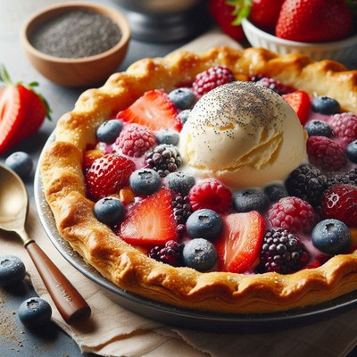 Berry and ice cream pie