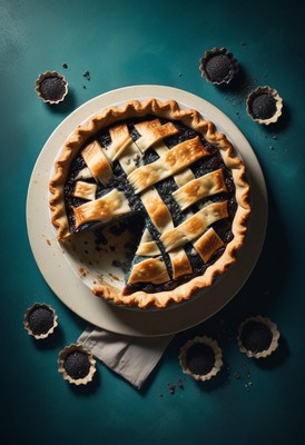 Blueberry pie with lattice crust