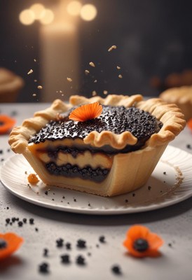 Blackberry pie with poppy seed topping