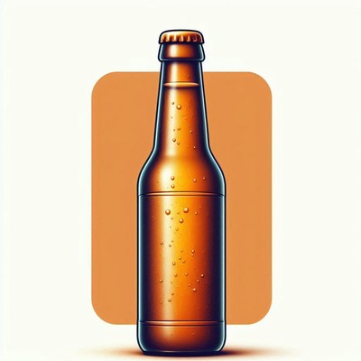 Brown glass beer bottle