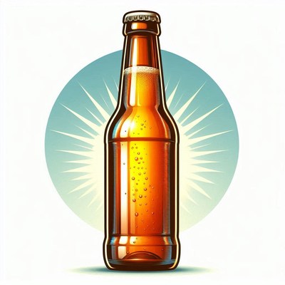 A glass bottle of beer