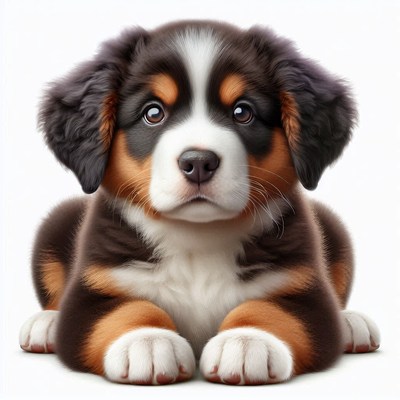 Bernese mountain dog puppy portrait