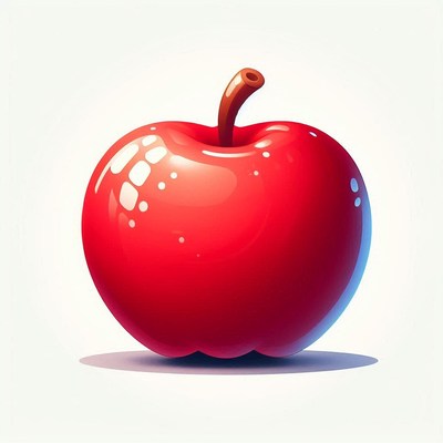 Red apple on white background