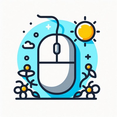 Computer mouse in sunny summer scene