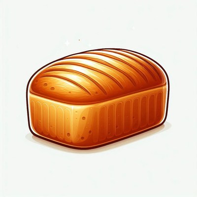 Loaf of bread on white background