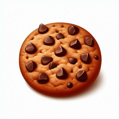 Chocolate chip cookie isolated