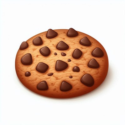 Chocolate chip cookie isolated