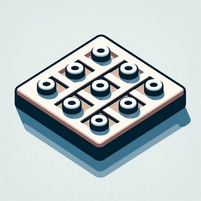 Isometric tic-tac-toe game board