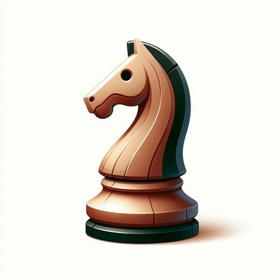 Wooden chess knight