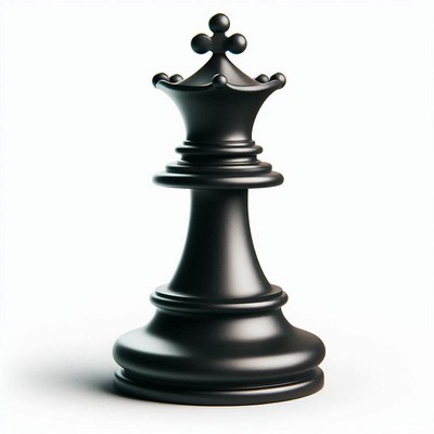 Black chess queen isolated