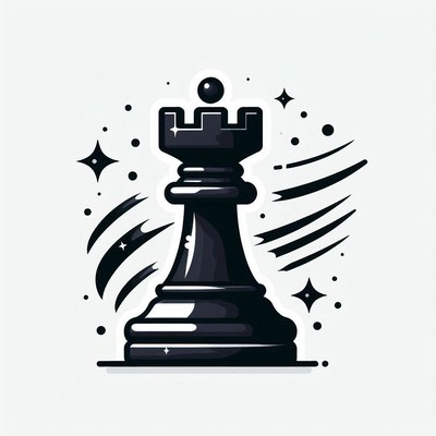 Black rook chess piece illustration
