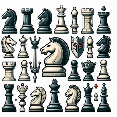 Chess piece illustrations