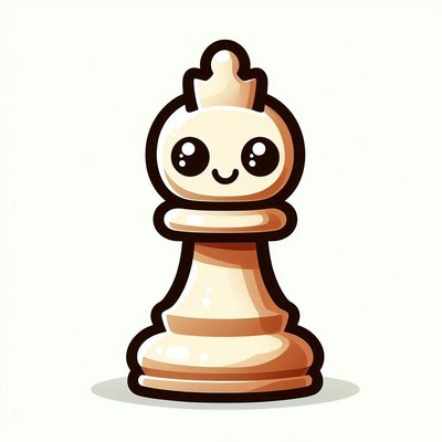 Cute white chess king