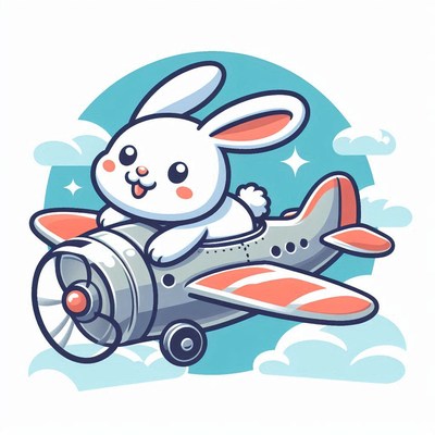 Bunny pilot flying airplane