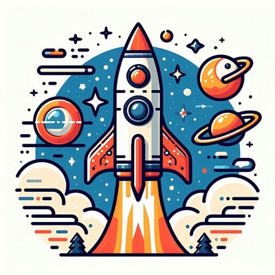 Rocket launching into space