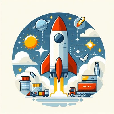 Rocket launching into space