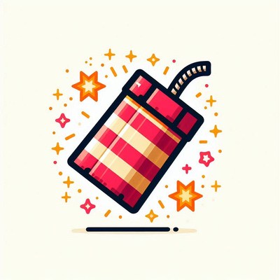 Firecracker illustration with stars