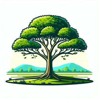 Large tree in a mountain landscape